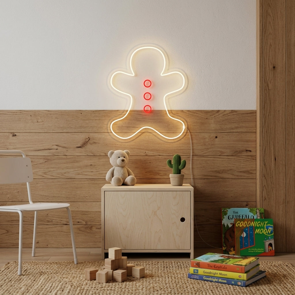 "Gingerbread Man, Decoracion De Habitaciones Infantiles" Letreros Neon