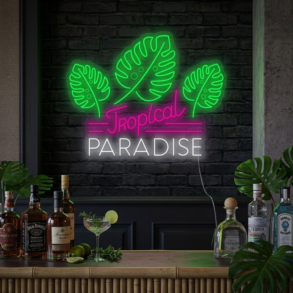 "Tropical Paradise" Letrero de neón