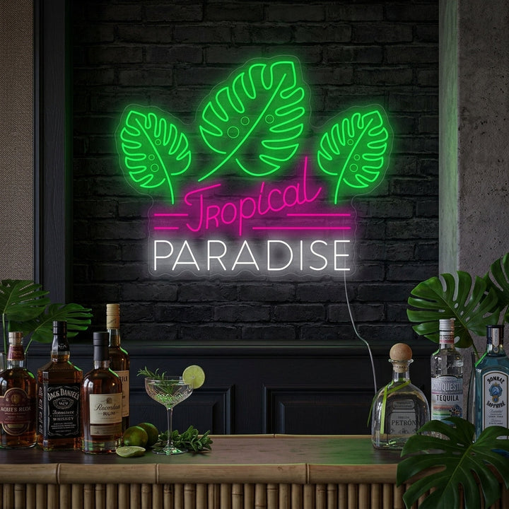 "Tropical Paradise" Letrero de neón