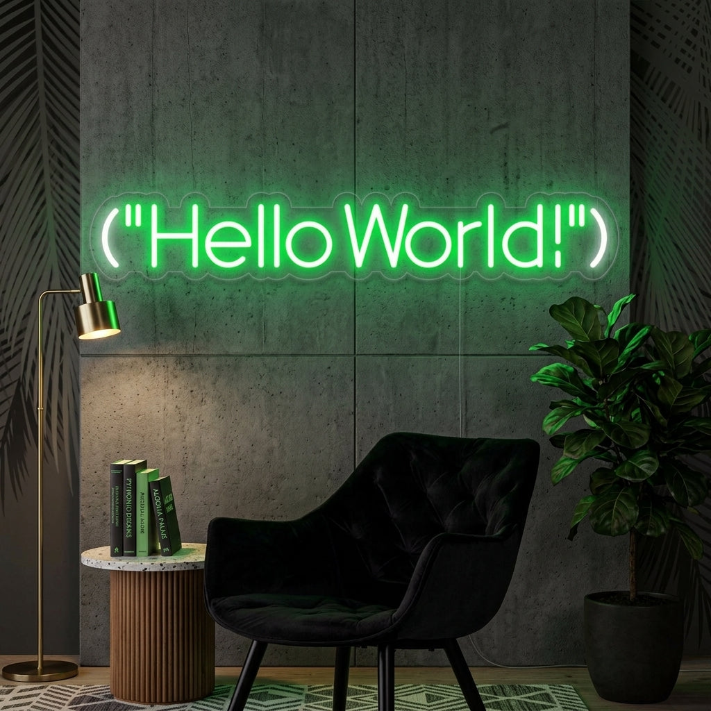 "Hello World" Letreros Neon