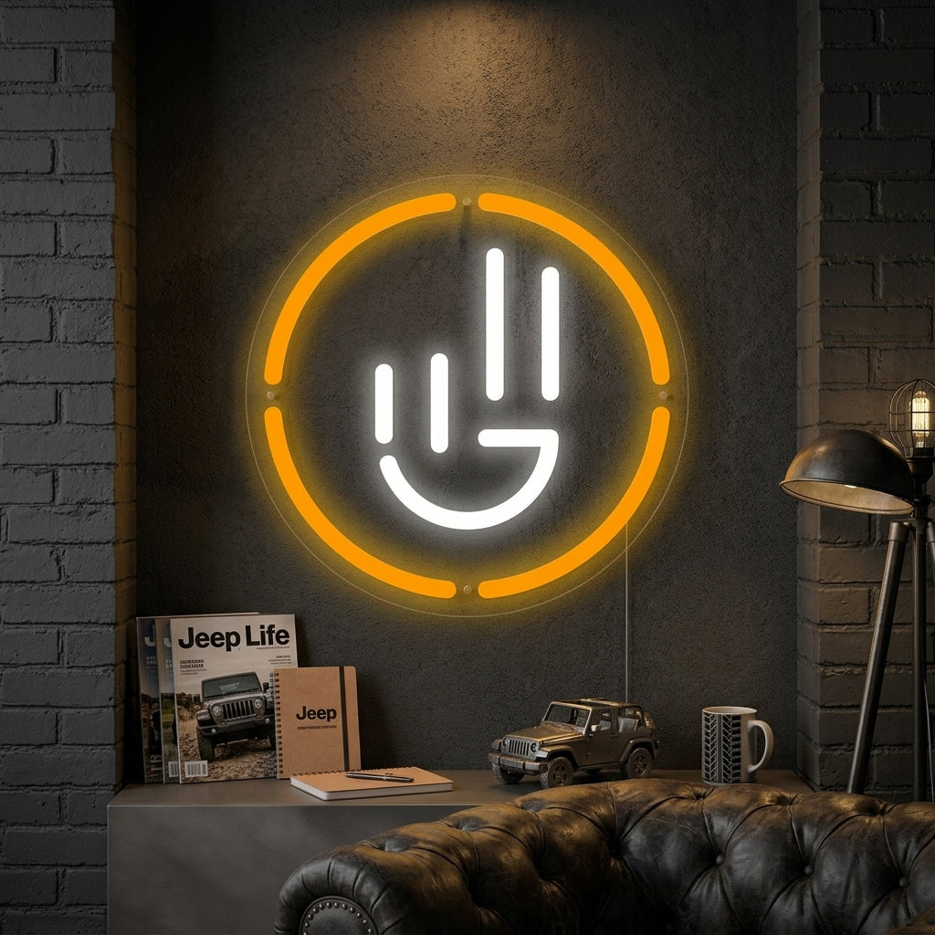 "Programa De Atención Al Cliente Jeep Wave" Letreros Neon