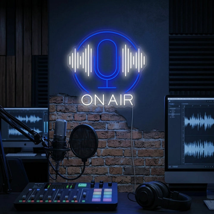 "Podcast On Air" Letrero de neón