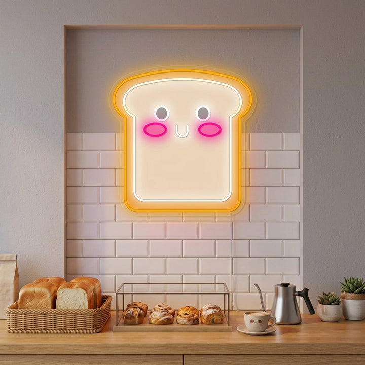 "Pan de molde kawaii" Letrero de neón