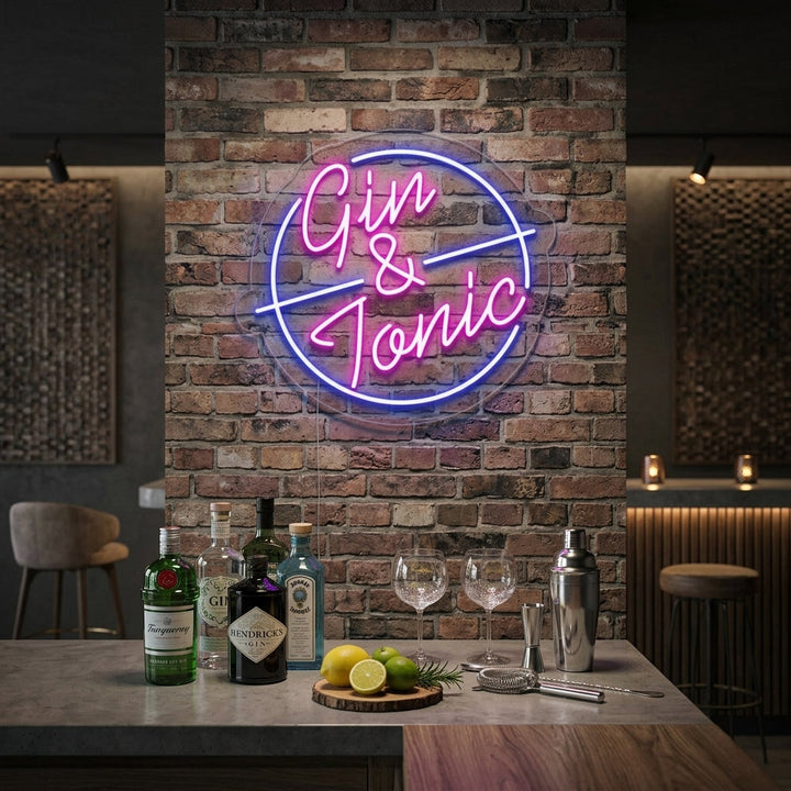 "Gin Tonic Bar" Letreros Neon