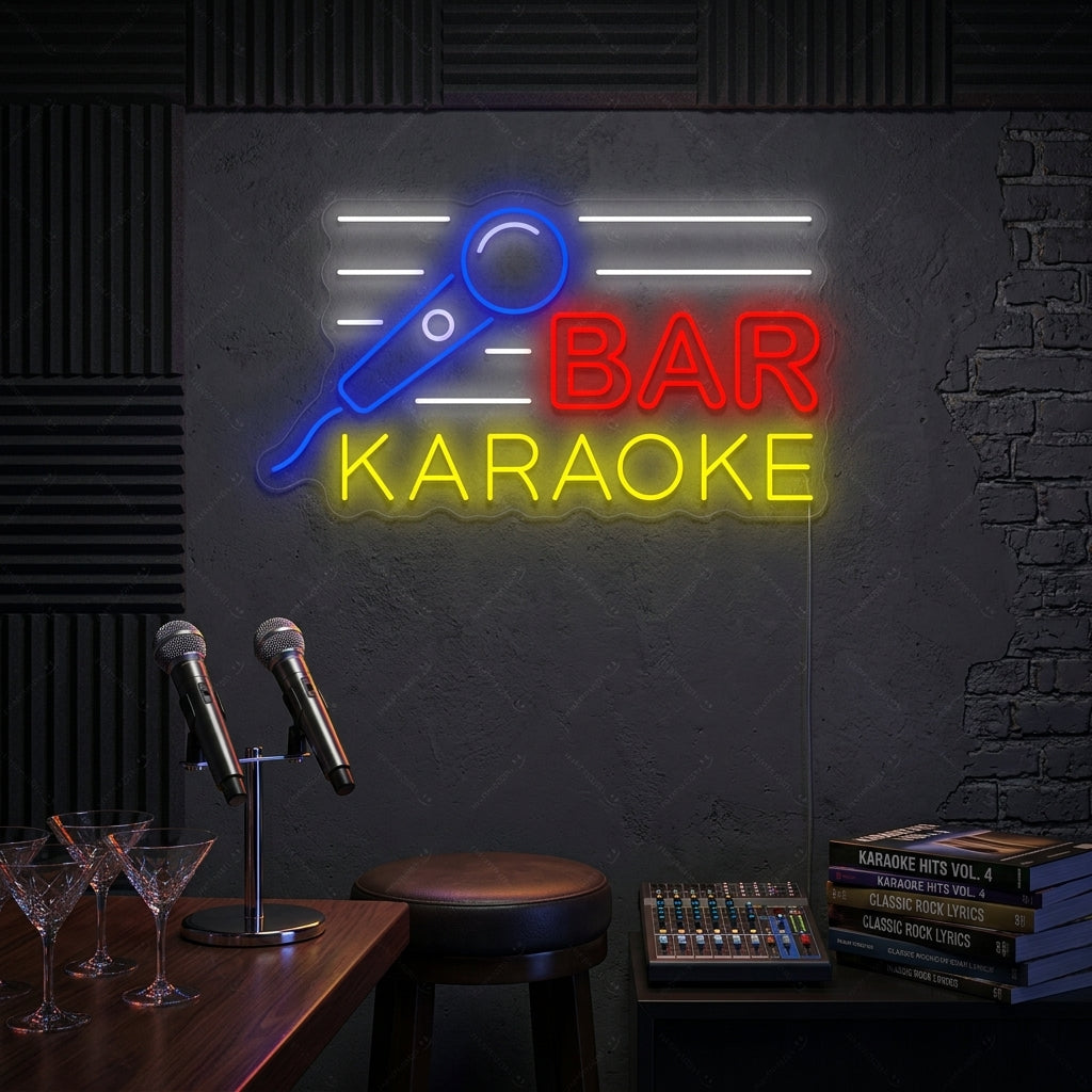 "Karaoke Bar" Letrero de neón