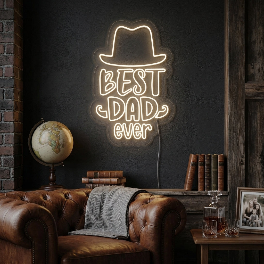 "Best Dad Ever" Letreros Neon