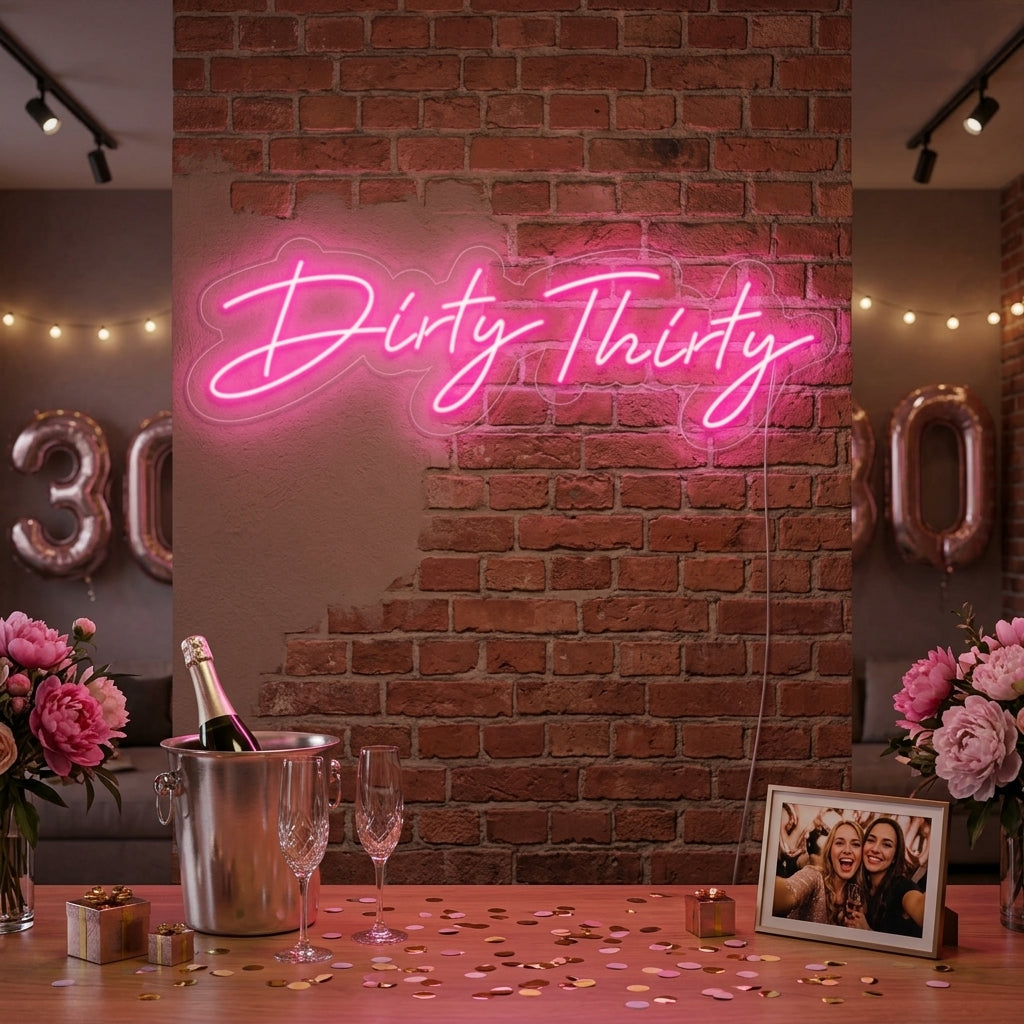 "Dirty Thirty" Letreros Neon