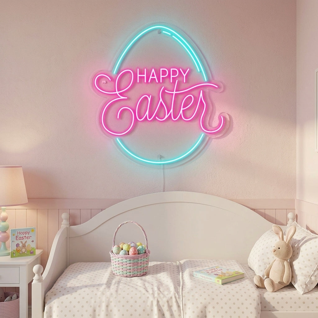 "Huevo, Happy Easter" Letreros Neon