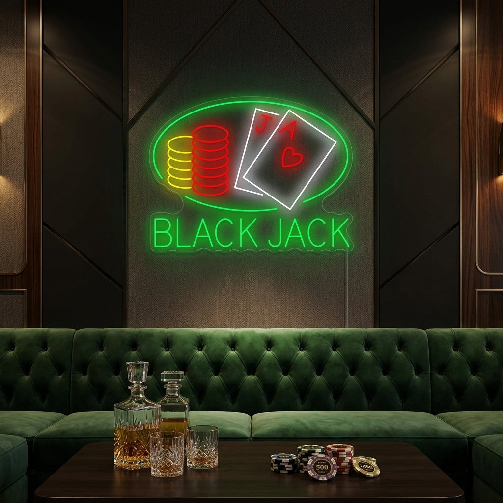 "Black Jack" Letrero de neón