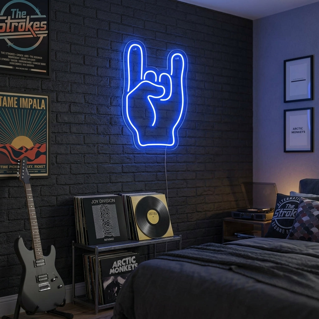 "Rock Hand" Letreros Neon