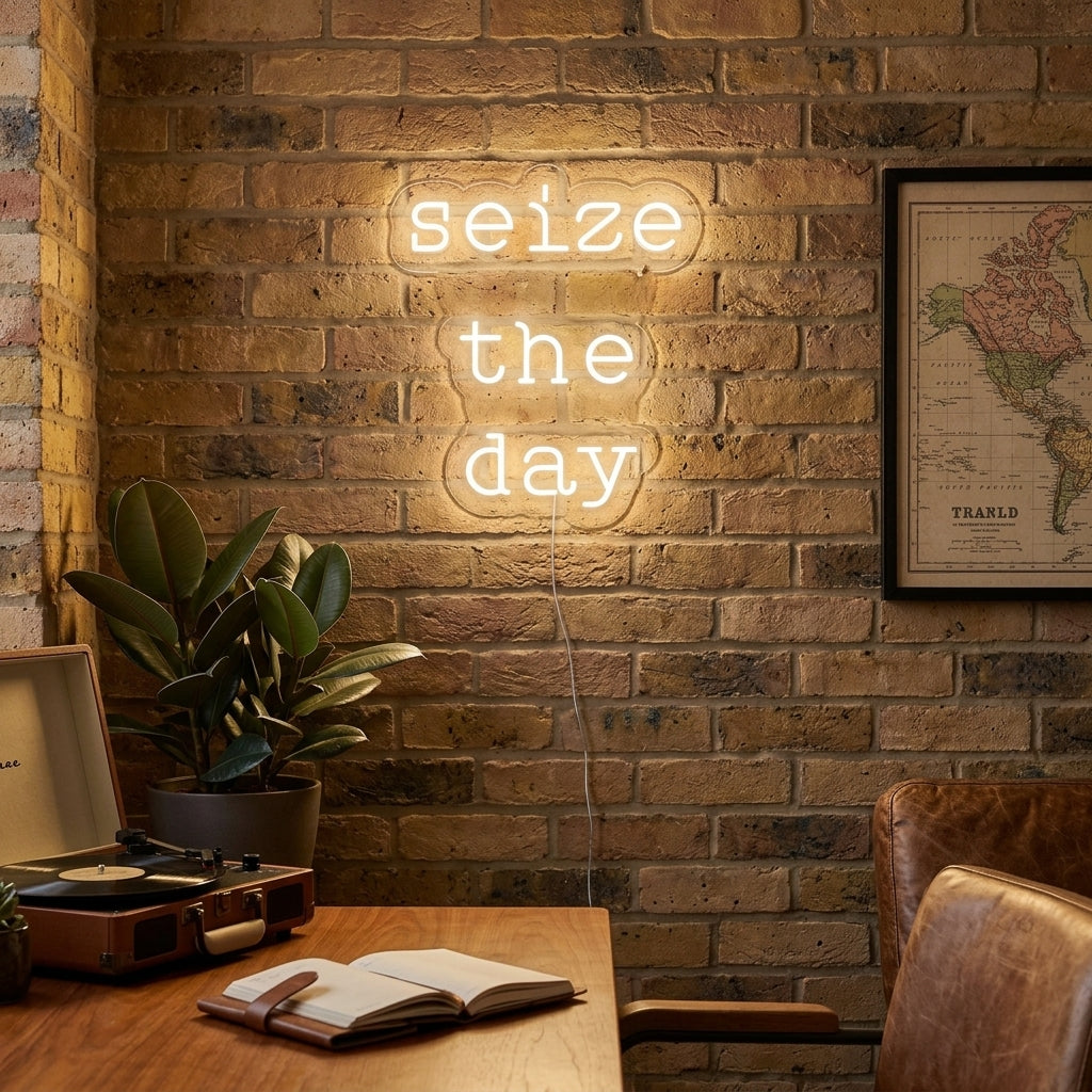 "Seize The Day" Letreros Neon