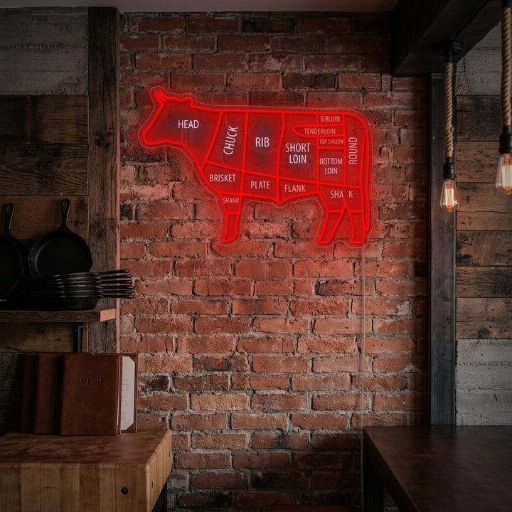 "Corte de carne" Letrero de neón