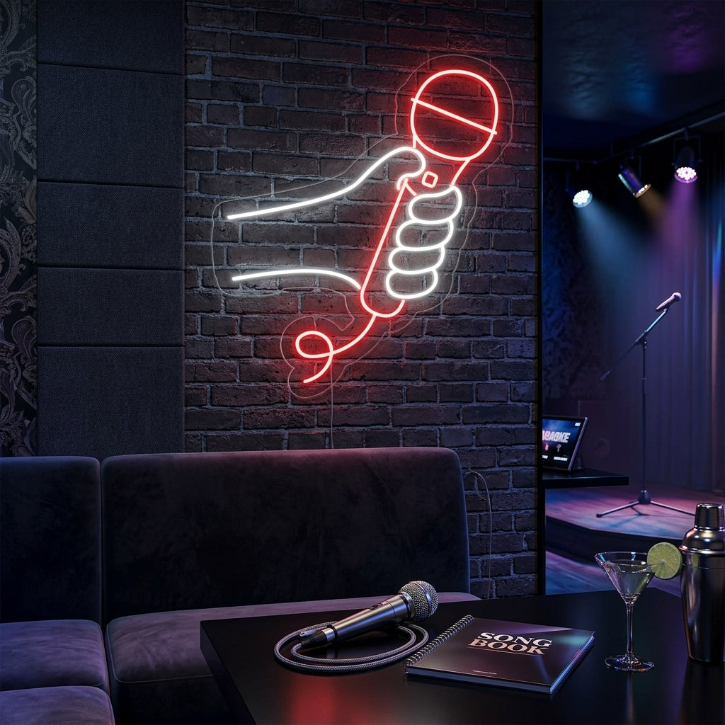 "Microfono Karaoke" Letreros Neon