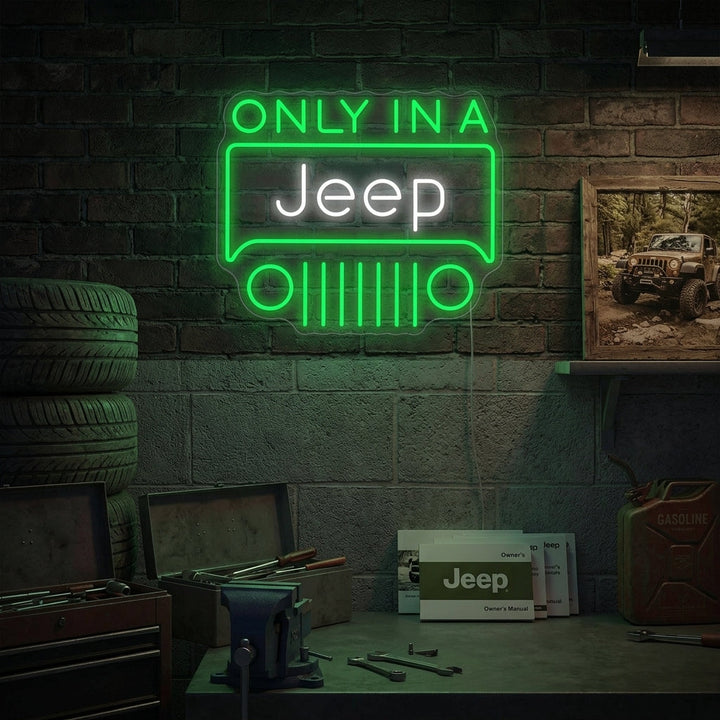 "Only In A Jeep" Letreros Neon