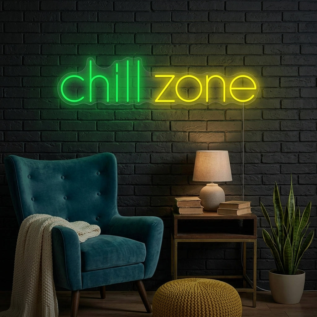 "Chill Zone" Letrero de neón