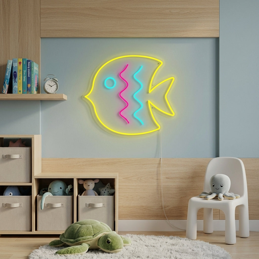 "Peces Tropicales, Decoracion De Habitaciones Infantiles" Letreros Neon