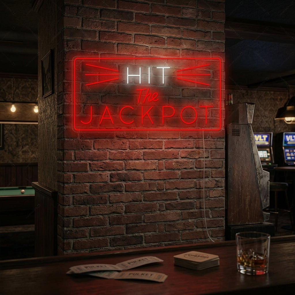 "Hit The Jackpot" Letrero de neón