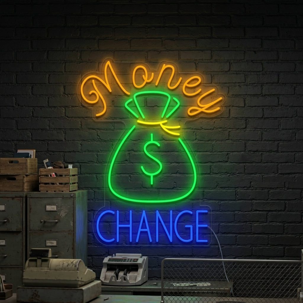 "Cambio De Dinero" Letreros Neon