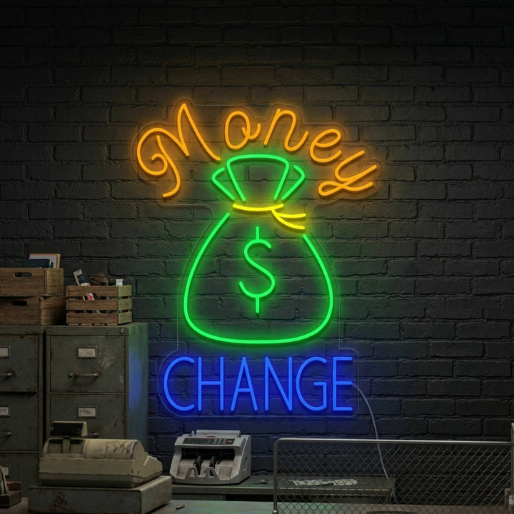"Cambio De Dinero" Letreros Neon