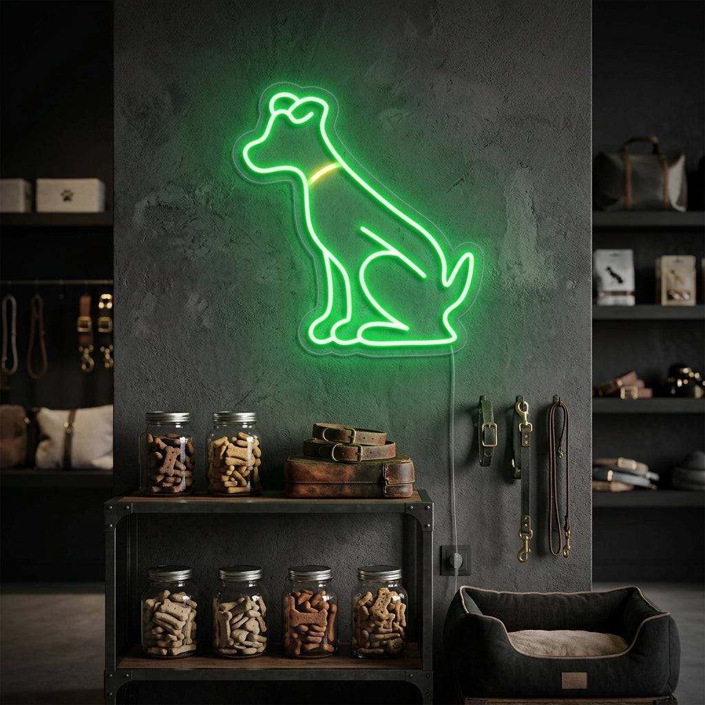 "Perro Verde, Animal" Letreros Neon