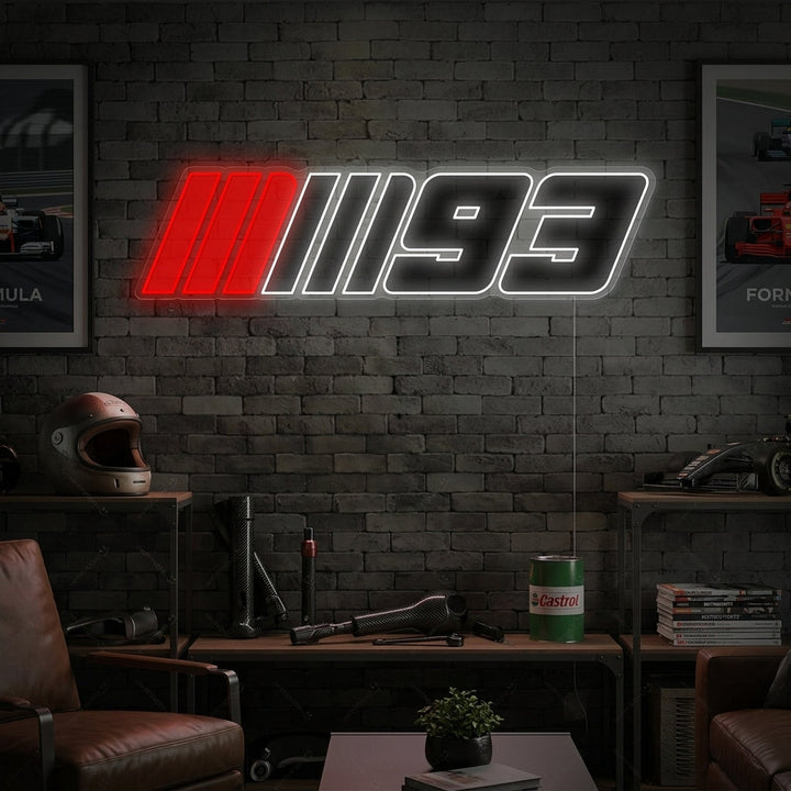 "Logotipo de la carrera Marc Márquez 93" Letrero de neón