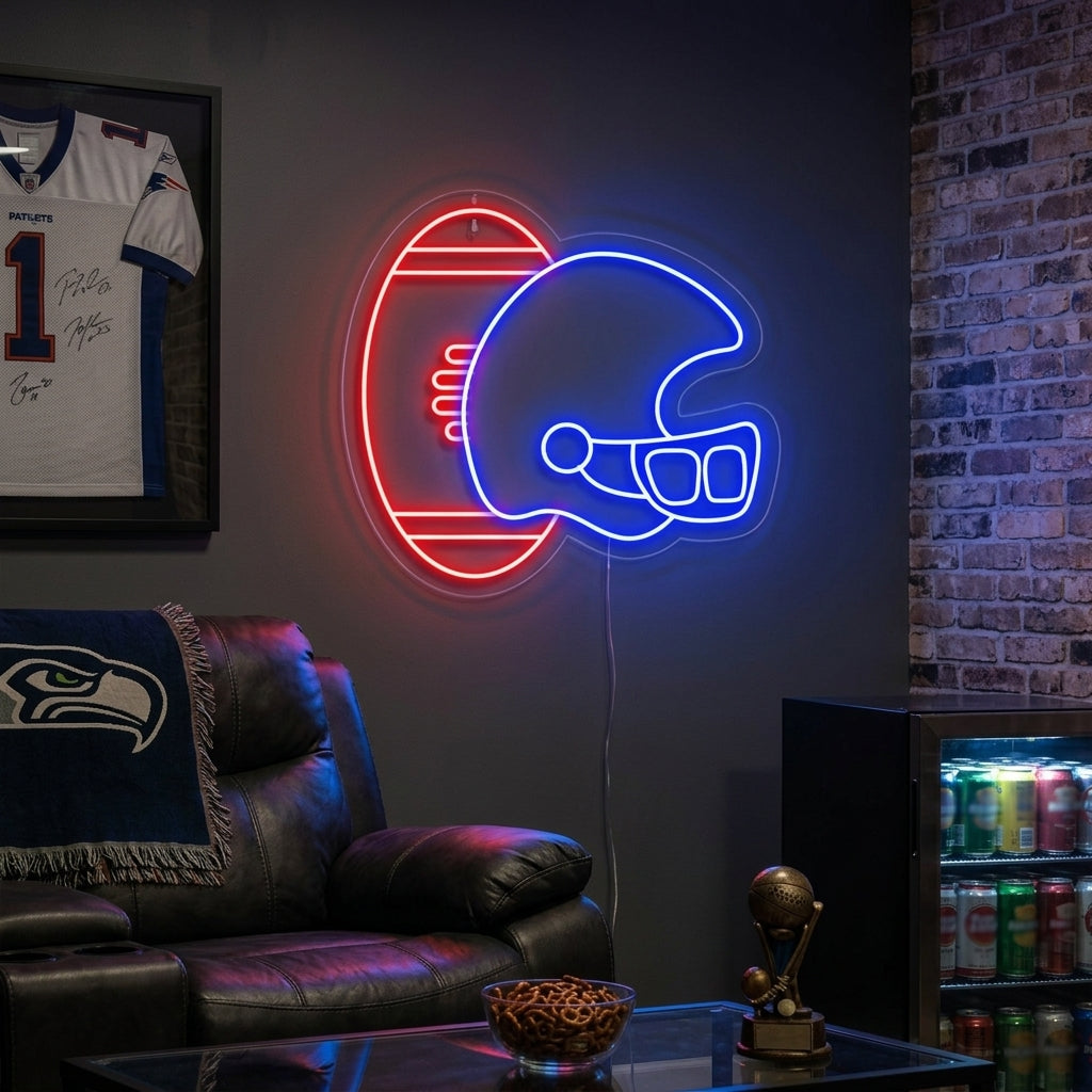 "Casco De Fútbol Vaquero" Letreros Neon