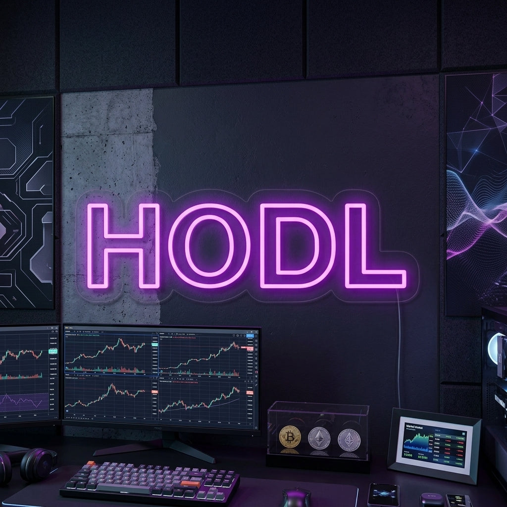 "Criptomoneda Hodl" Letreros Neon