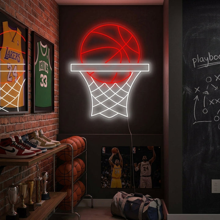 "Canasta de baloncesto" Letrero de neón