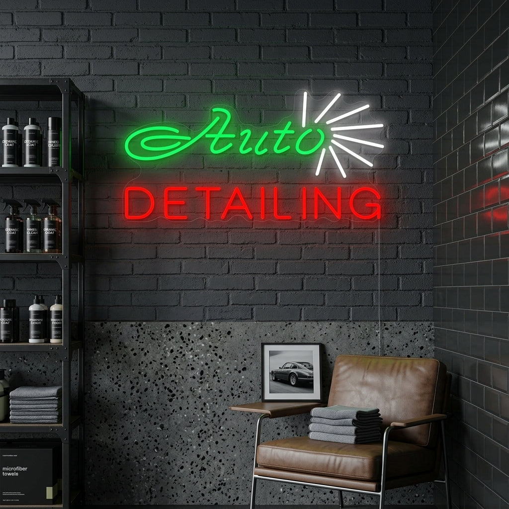 "Tienda, Auto Detailing" Letreros Neon