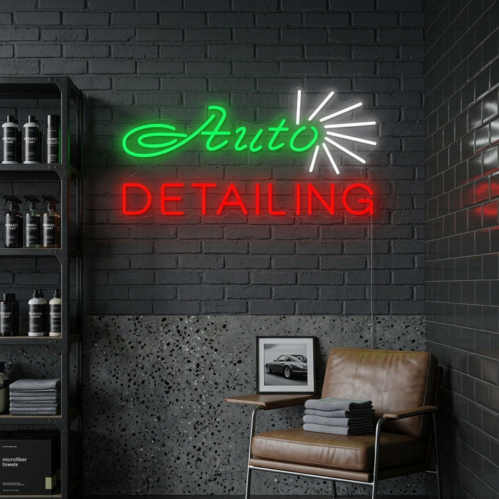 "Tienda, Auto Detailing" Letreros Neon