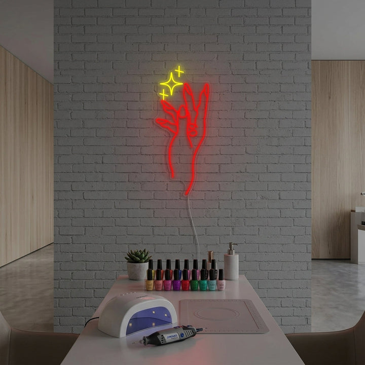 "Manos Manicura Tienda" Letreros Neon