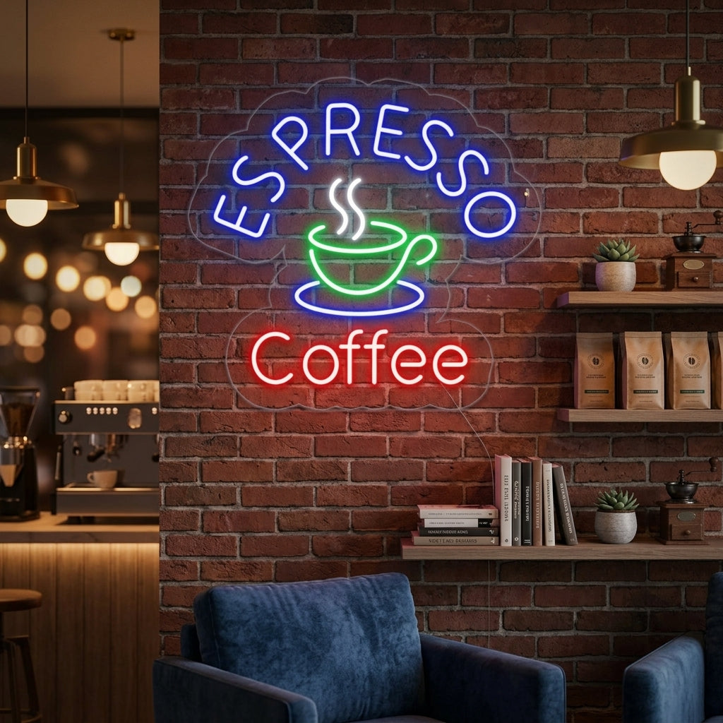 "Espresso Coffee" Letreros Neon