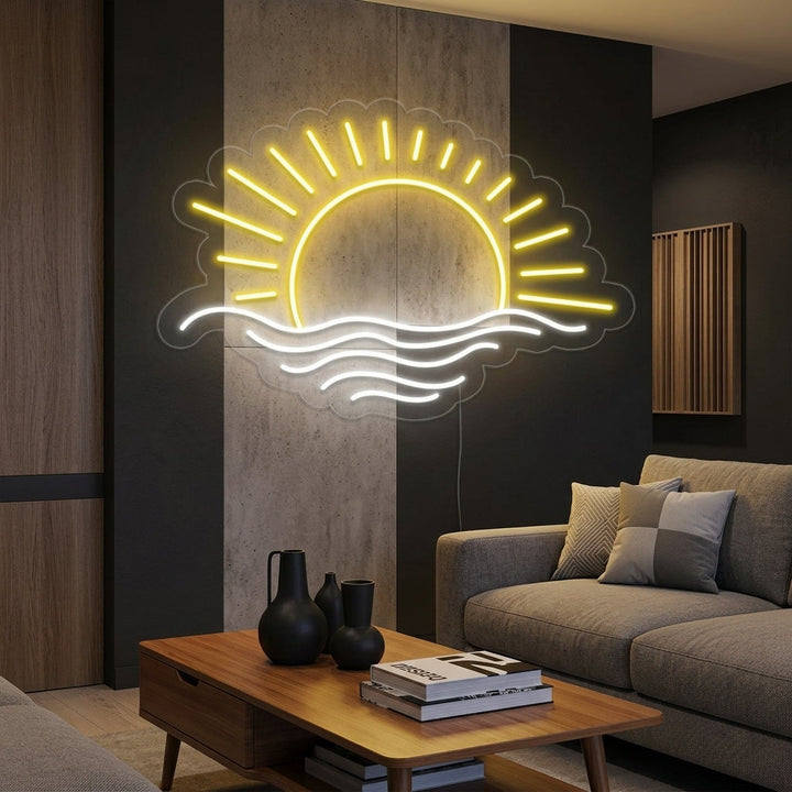 "Atardecer, Mar" Letreros Neon