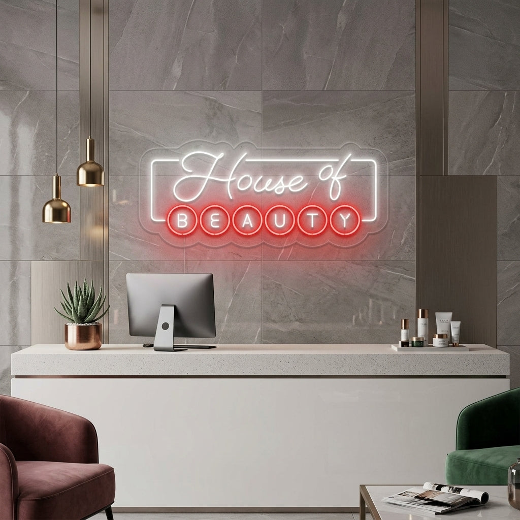 "House of Beauty" Letreros Neon