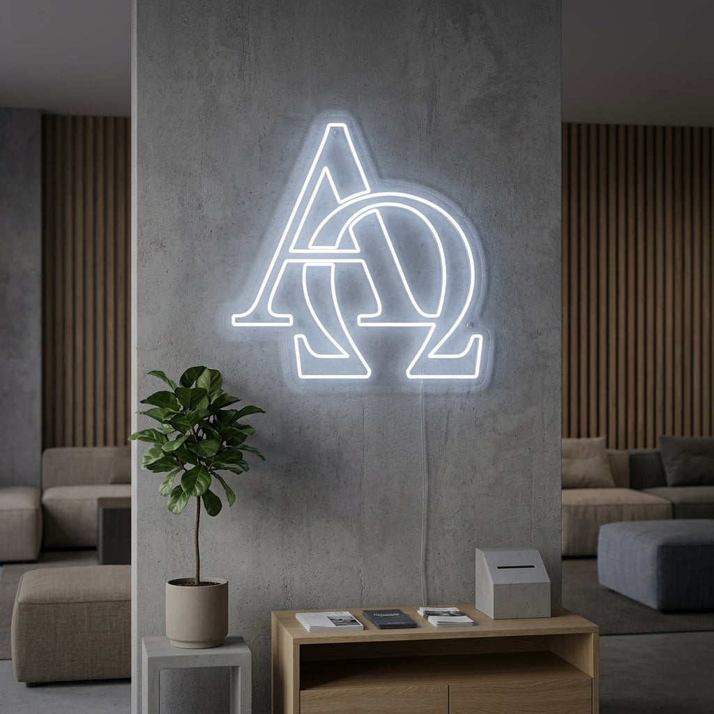 "Simbolo Cristiano Alfa Omega" Letreros Neon