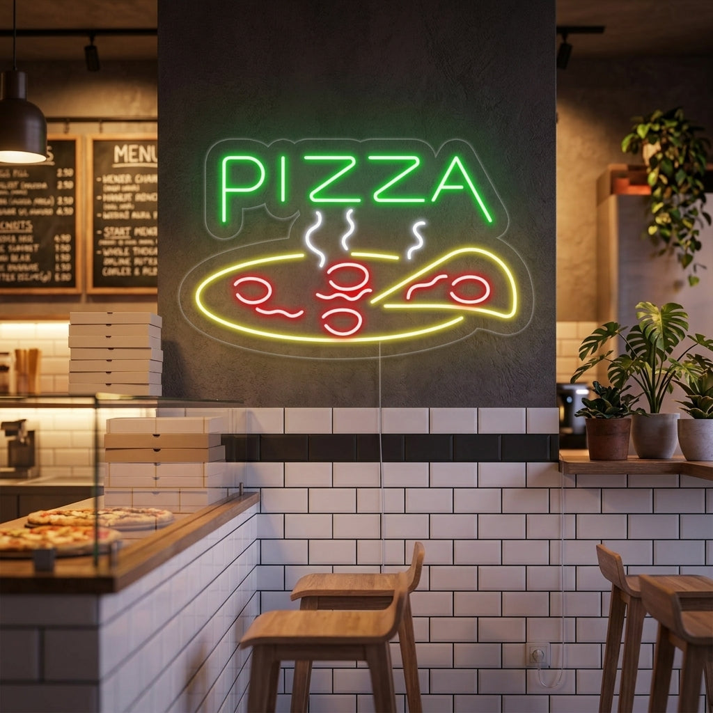 "Pizza, Comida, Rótulo De Restaurante" Letreros Neon