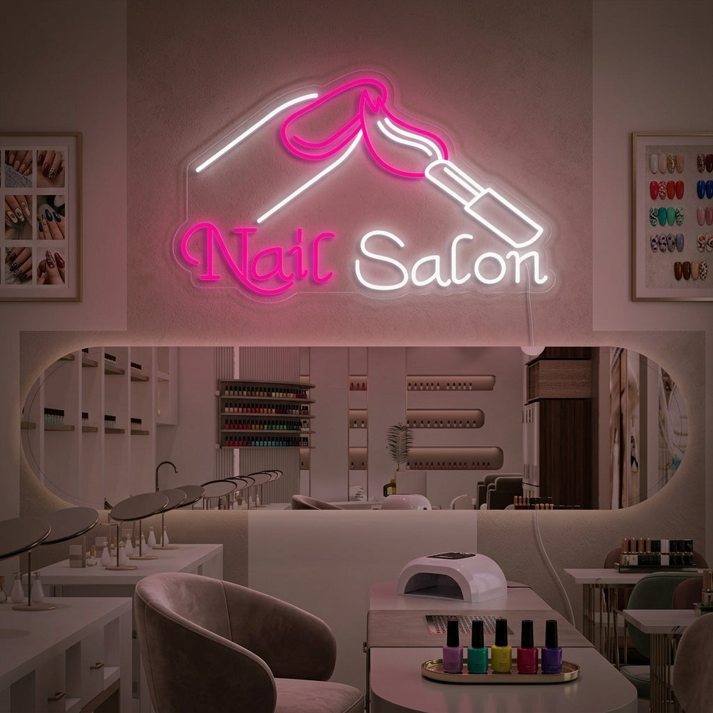 "Nails Salon" Letreros Neon