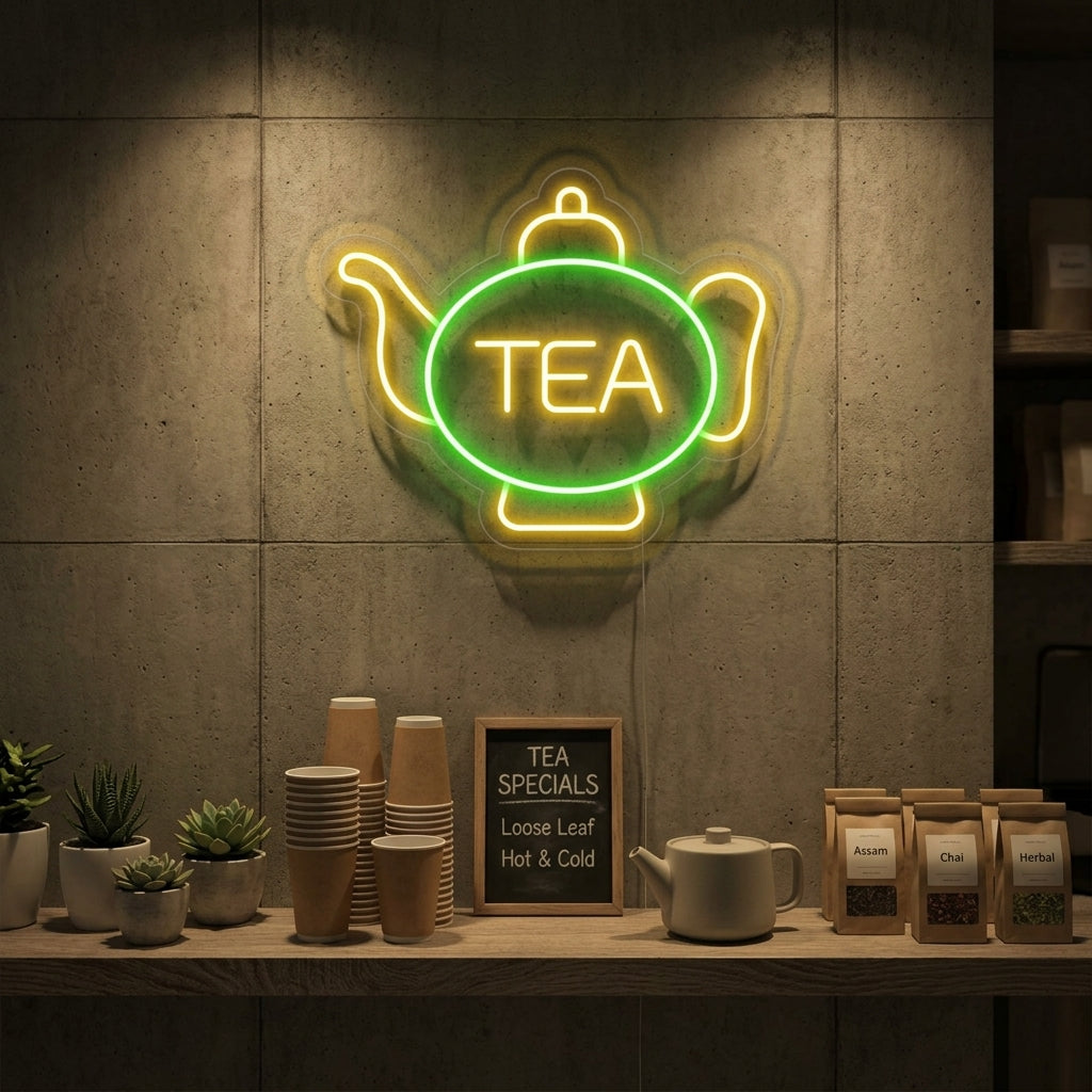 "Tea, Taza de té" Letreros Neon