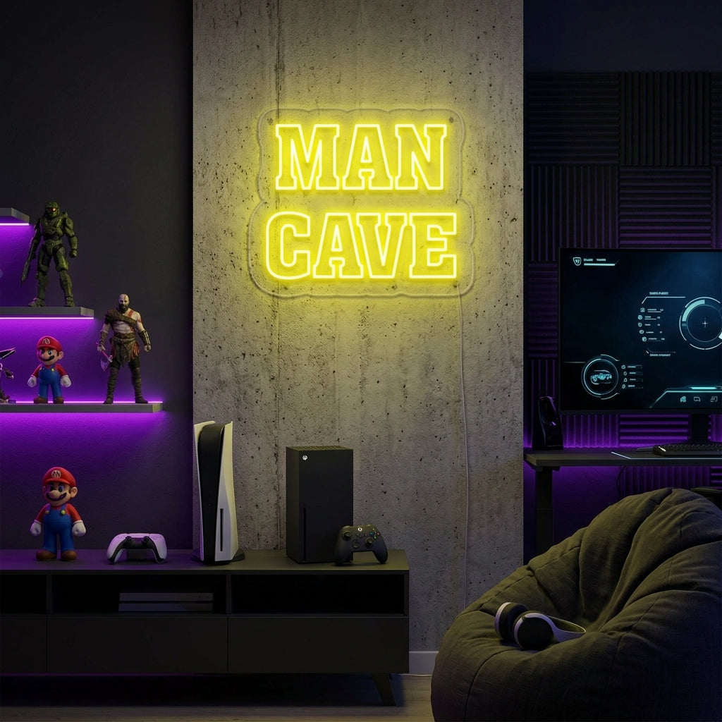 "Man Cave, Decoración Para Jugadores" Letreros Neon
