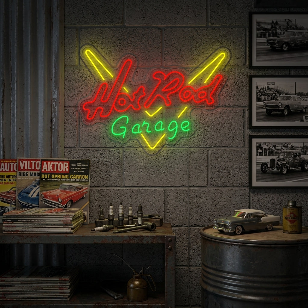 "Garage Hot Rod" Letreros Neon