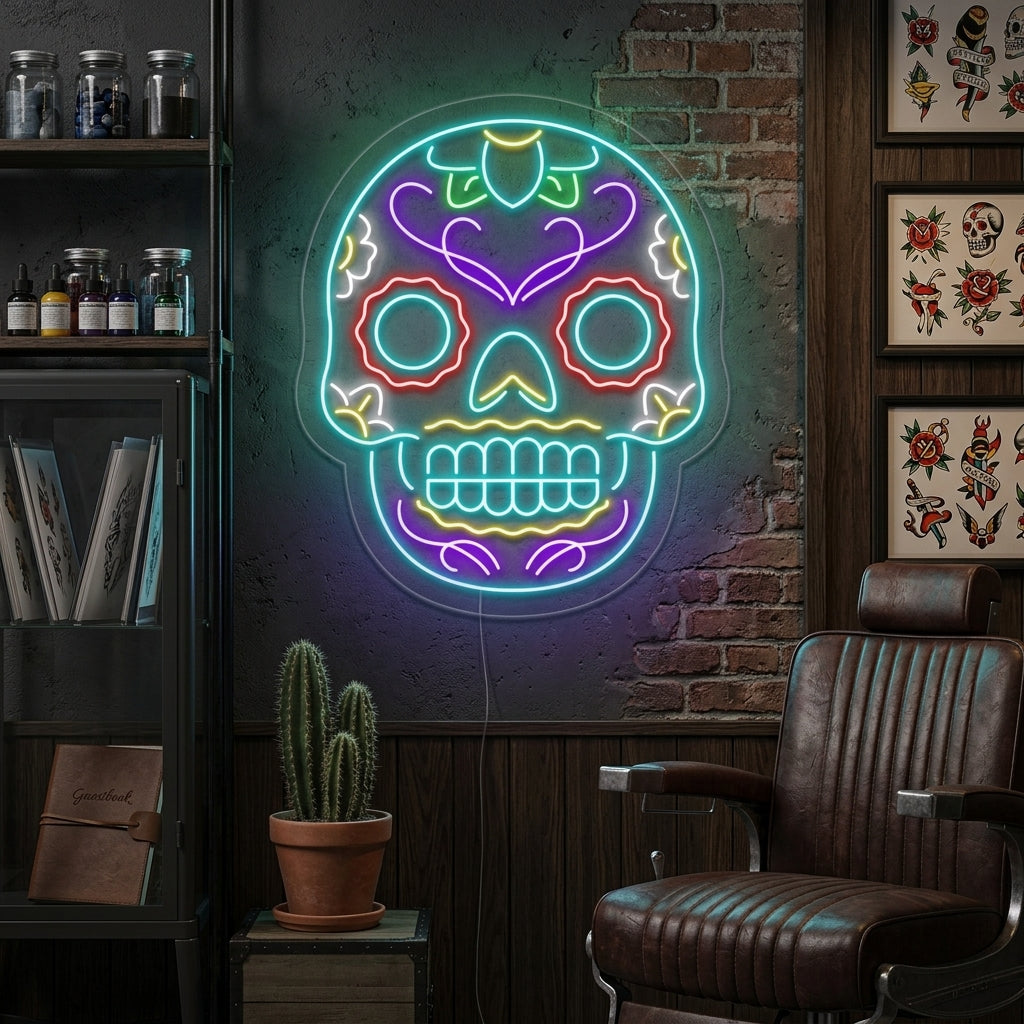 "Tatuaje Calavera" Letreros Neon