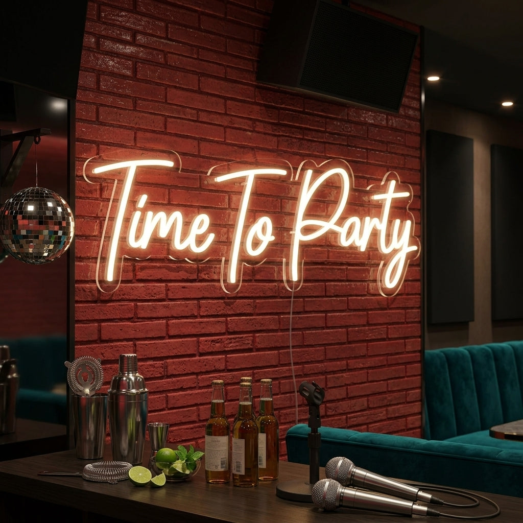 "Time To Party" Letreros Neon