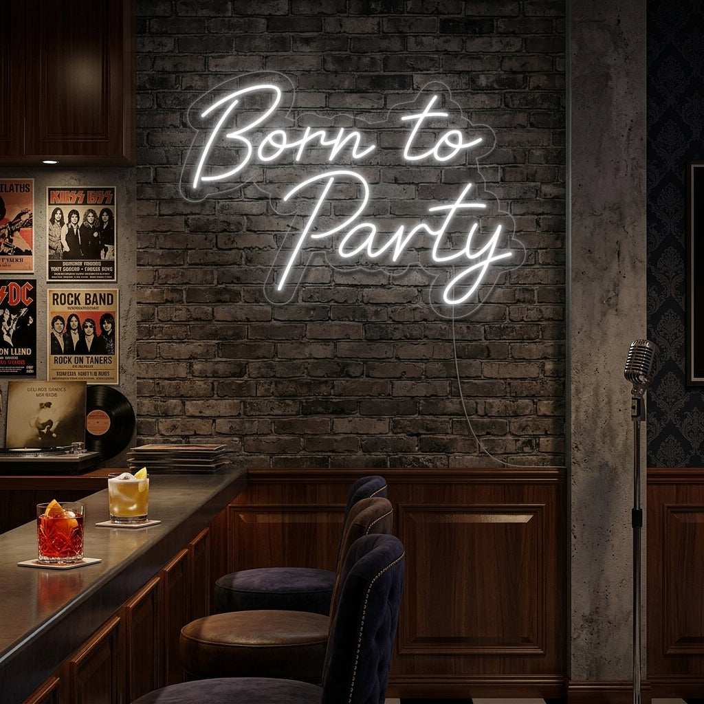 "Born To Party" Letreros Neon