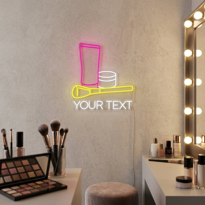 "Texto Personalizado Y Salón De Belleza De Maquillaje Cosmético" Letreros Neon