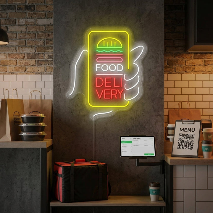 "Food Delivery" Letrero de neón