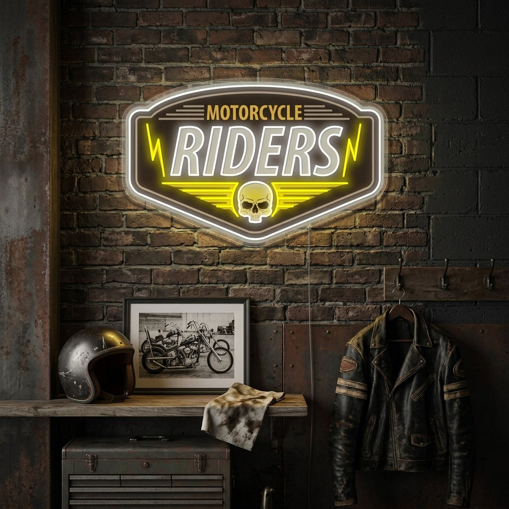 "Motorcycle Riders" Letrero de neón