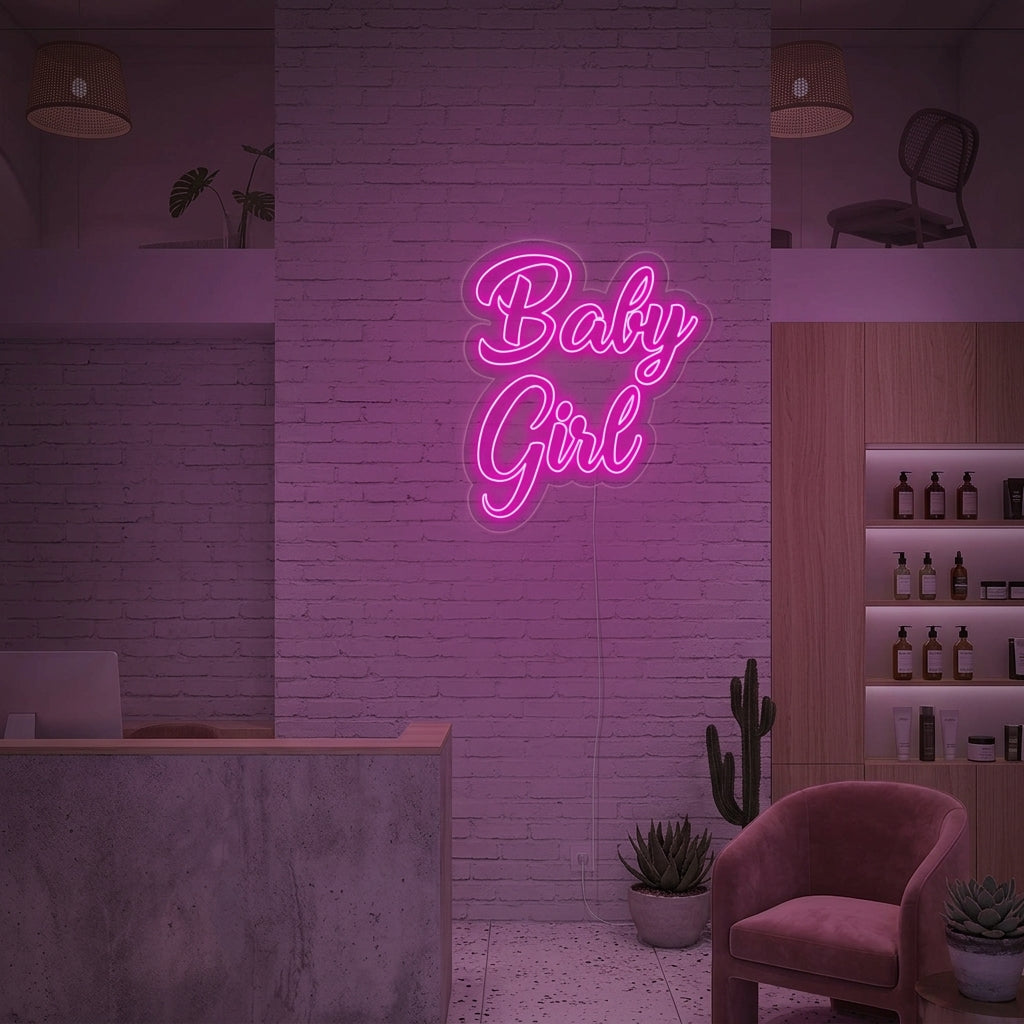 "Baby Girl" Letreros Neon