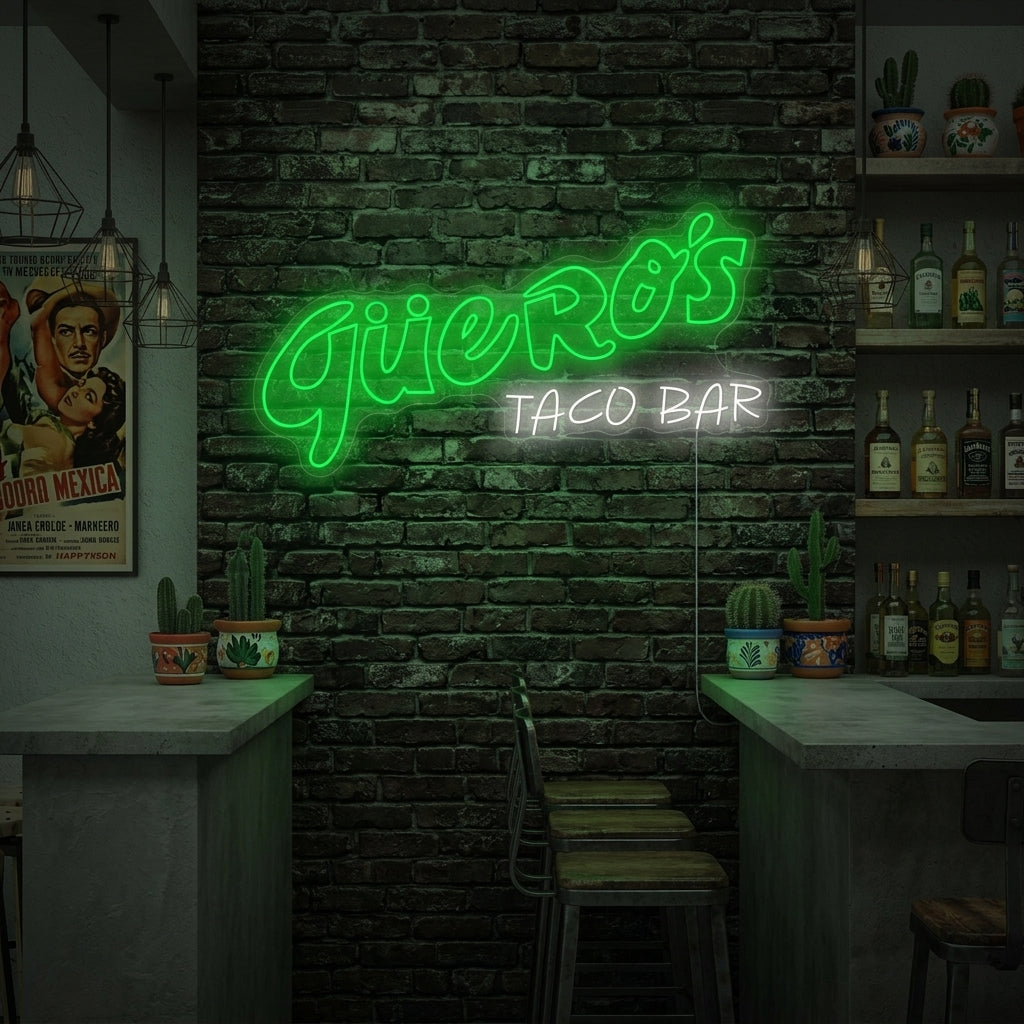 "Güero's Taco Bar" Letrero de neón