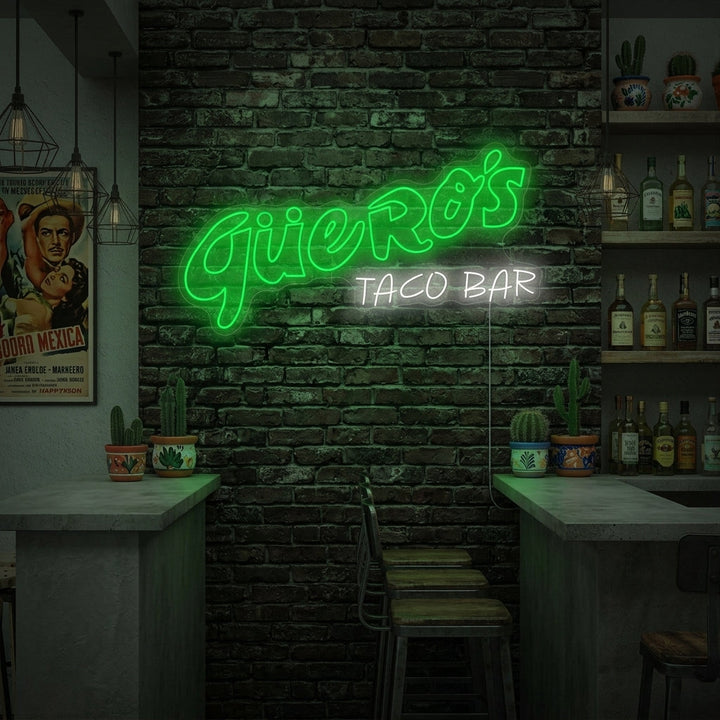 "Güero's Taco Bar" Letrero de neón