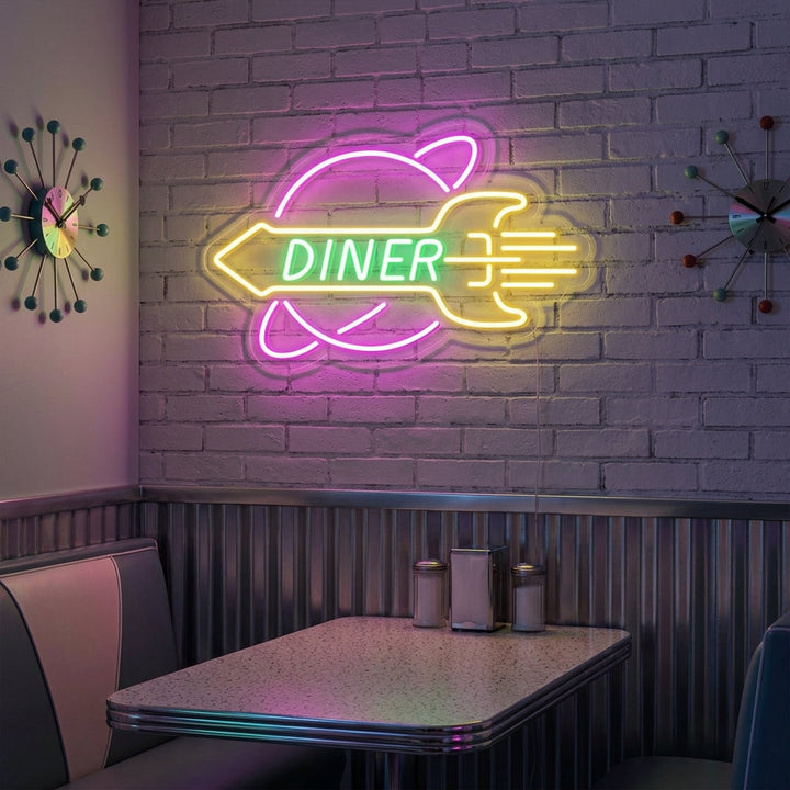 "Rocket Rocket Diner" Letreros Neon